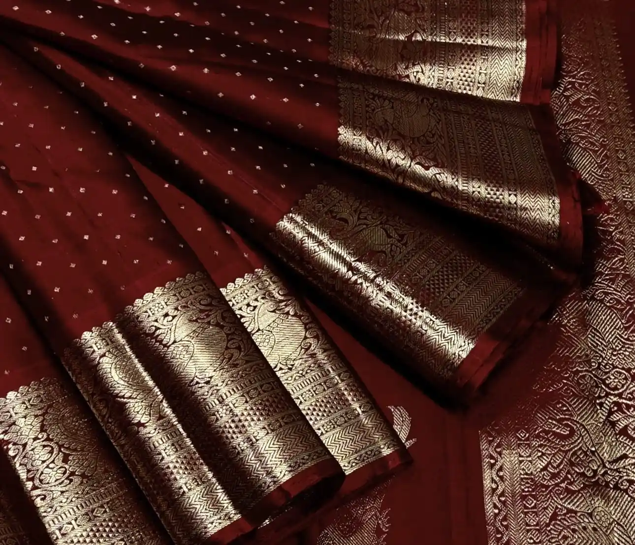Wine Kanchipuram Silk Saree